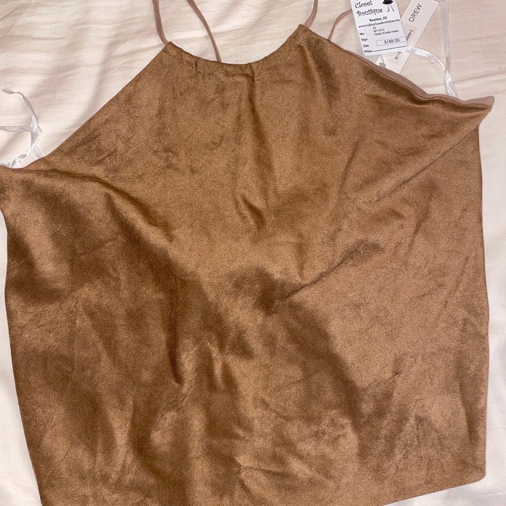 Brown suede halter top!